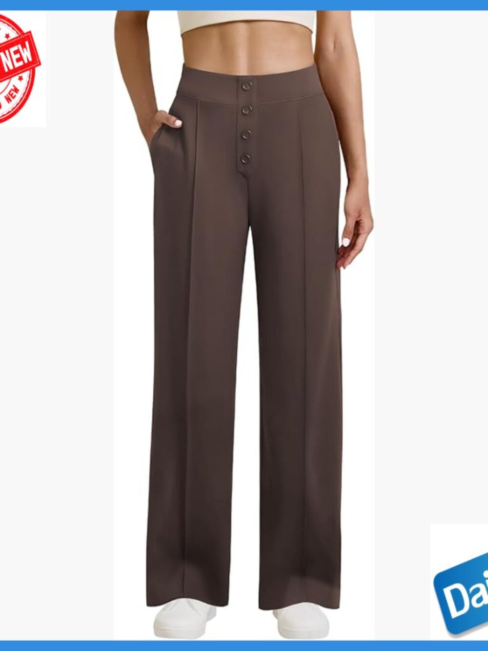 High Waisted Wide Leg Dress Pants with Pockets Business Casual Work